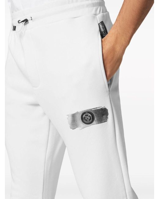 Pantalon de jogging à coupe fuselée Philipp Plein pour homme en coloris White