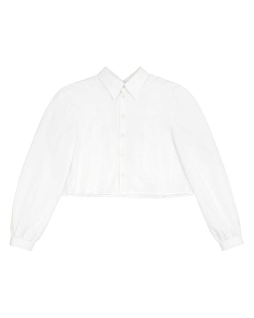 Camisa corta con doble capa MM6 by Maison Martin Margiela de color White