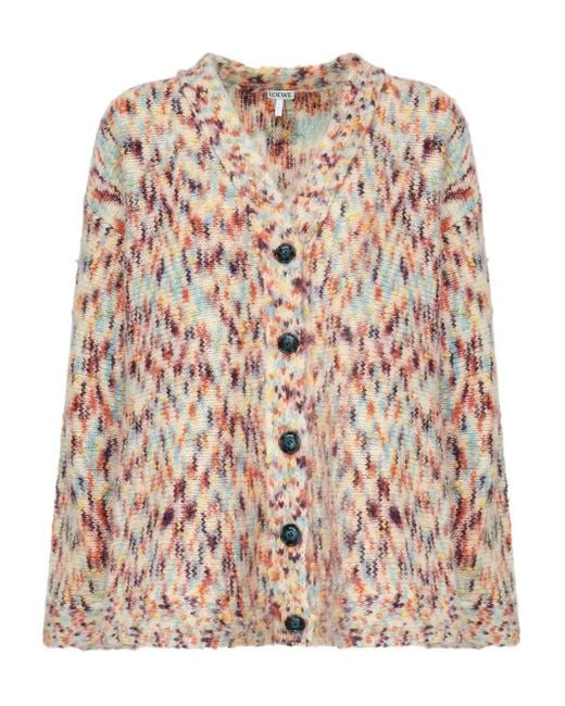 Loewe Pink V-Neck Button-Front Cardigan