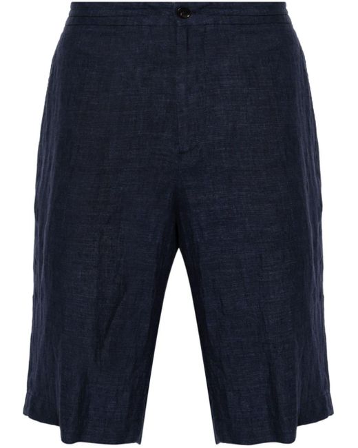 Zegna Blue Linen Chino Shorts for men