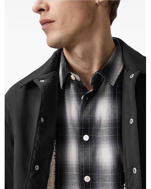 AllSaints Black Longhaul Buttoned Shirt Jacket for men