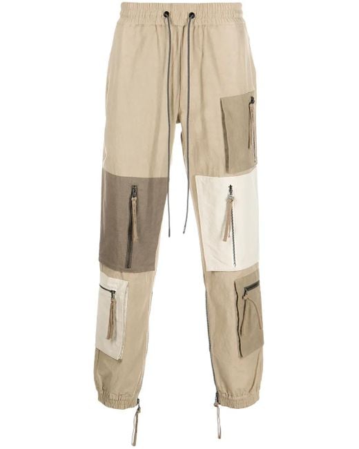 Mostly Heard Rarely Seen Natural Patchwork Zip-Pocket Trousers for men