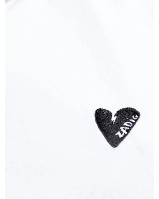 Zadig & Voltaire White Logo-Embroidered Cotton T-Shirt