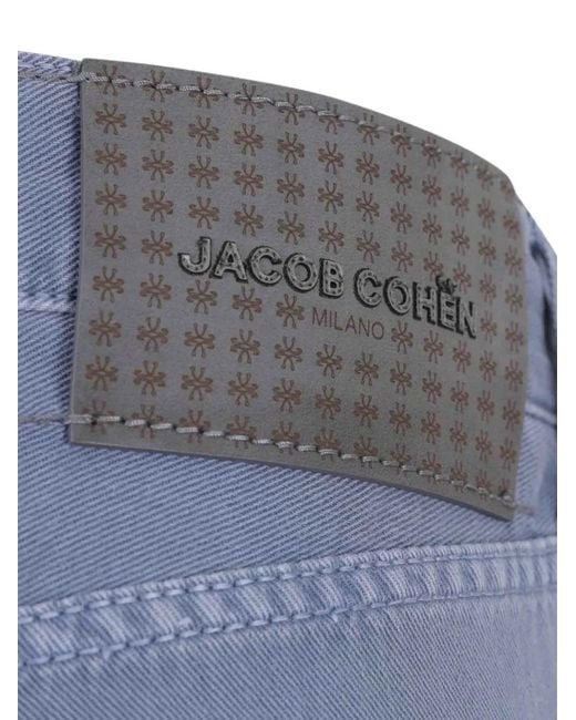 Jacob Cohen Blue Logo-Patch Jeans for men