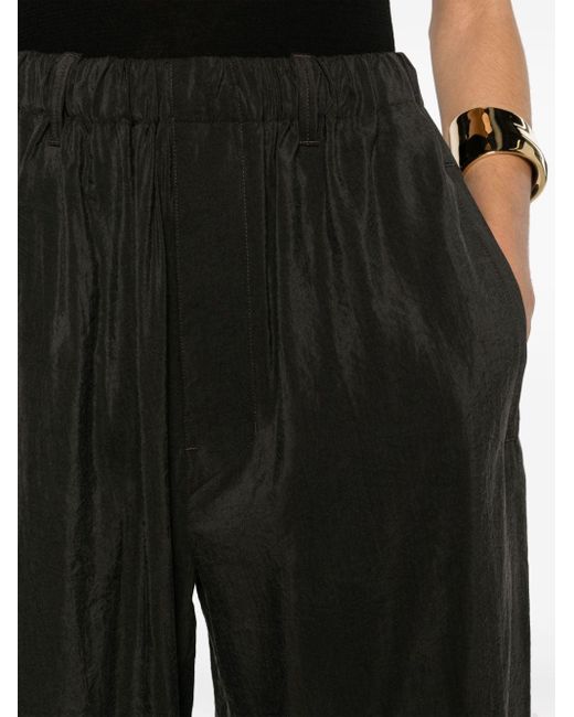 Lemaire Black Silk Blend Tapered-leg Trousers