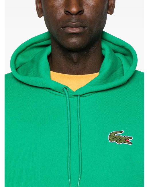 Lacoste Green Crocodile-Patch Hoodie