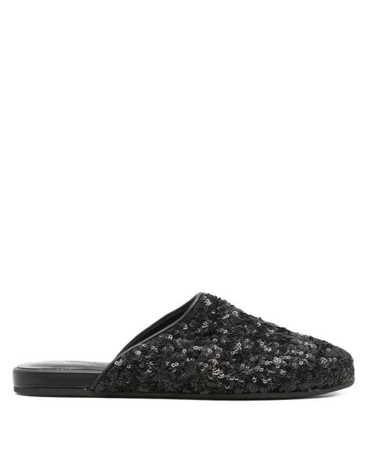 Ancient Greek Sandals Black The Slipper Sequined Mules