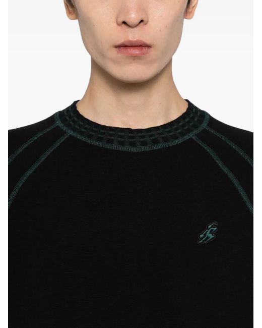 Asics Black Slogan-Embroidered T-Shirt