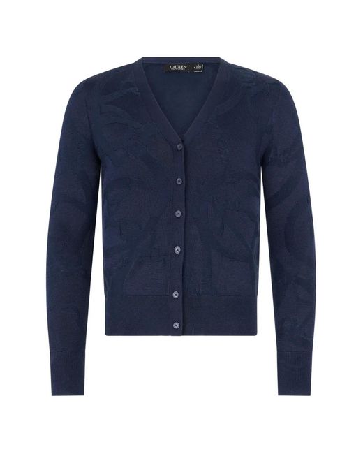 Ralph Lauren Blue V-Neck Buttoned Cardigan
