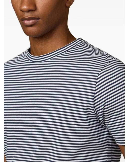 Hackett Gray Stripe-Pattern T-Shirt for men