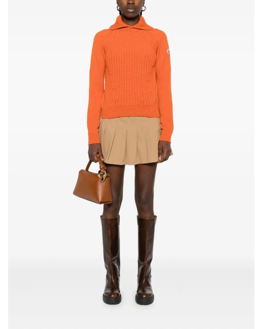 Moncler Orange Wool & Cashmere High Collar Jumper