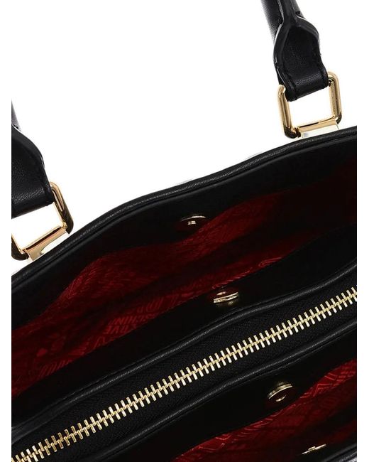 Moschino Black Sac Porté Épaule Matelassé À Plaque Logo