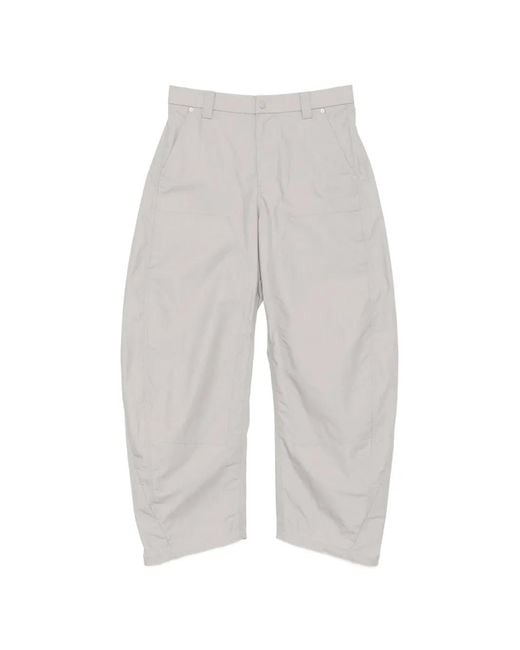CROQUIS White Rivet-Trim Barrel Trousers for men