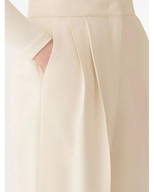 Fabiana Filippi White Cady Pleated-Front Trousers