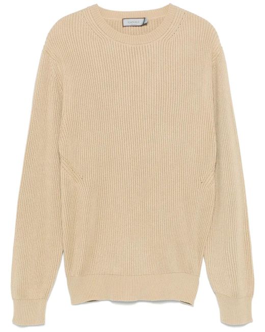 Jersey de canalé Canali de hombre de color Natural