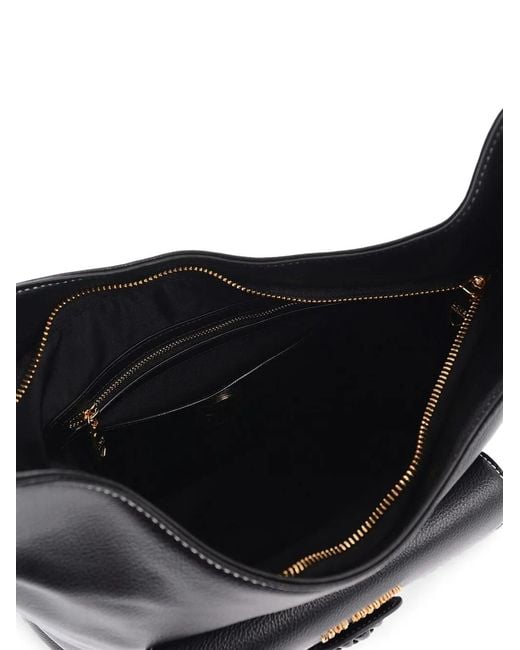 Moschino Black Braided-Handle Love Medium Shoulder Bag