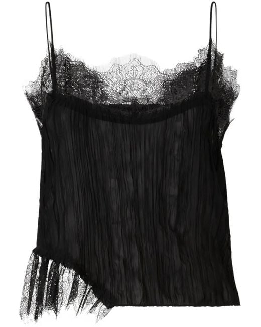 Pinko レースディテール トップ Black