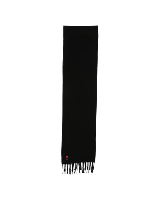 Sciarpa Con Logo Ricamato di AMI in Black