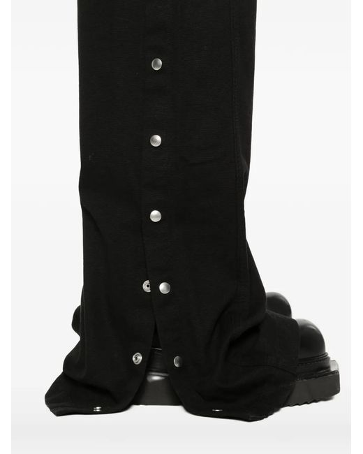 Rick Owens Black Drawstring Wide-Leg Trousers for men