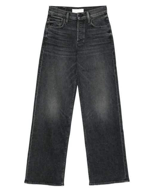 Mother Gray Button-Fastening Jeans