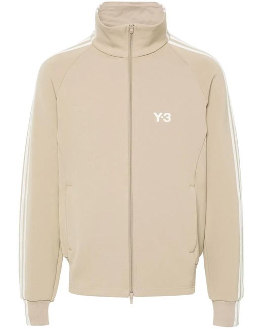 Y-3 Natural 3-Stripes Logo Zip-Up Sweatshirt