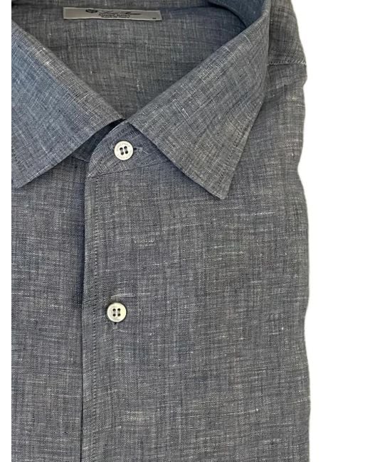 Loro Piana Gray Andre Button-Fastening Linen Shirt for men