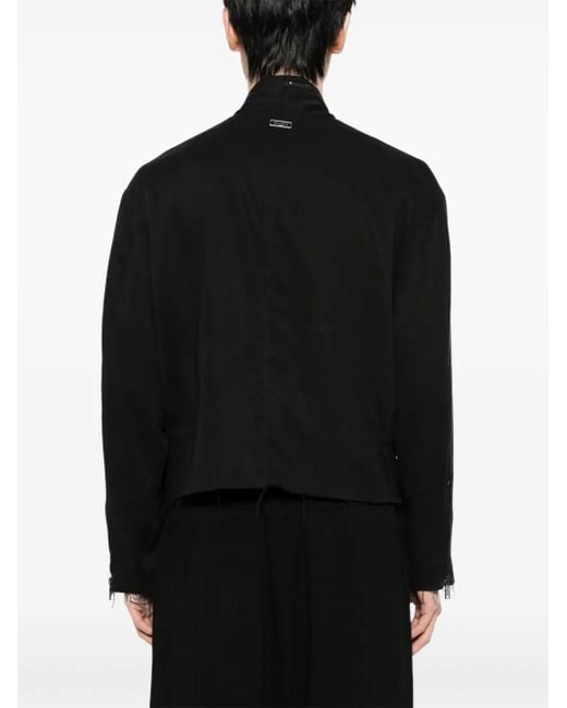 TEAM WANG design Black Raw-Edge Jacket