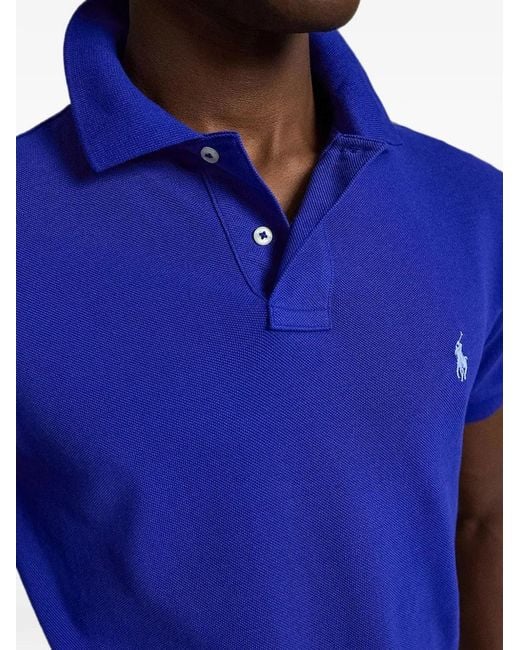 Polo Ralph Lauren Blue Polo En Piqué À Logo Brodé for men