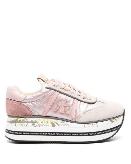 Premiata Beth Sneakers Met Plateauzool in het Pink