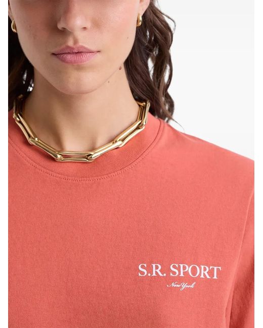Sporty & Rich Pink Cotton T-Shirt