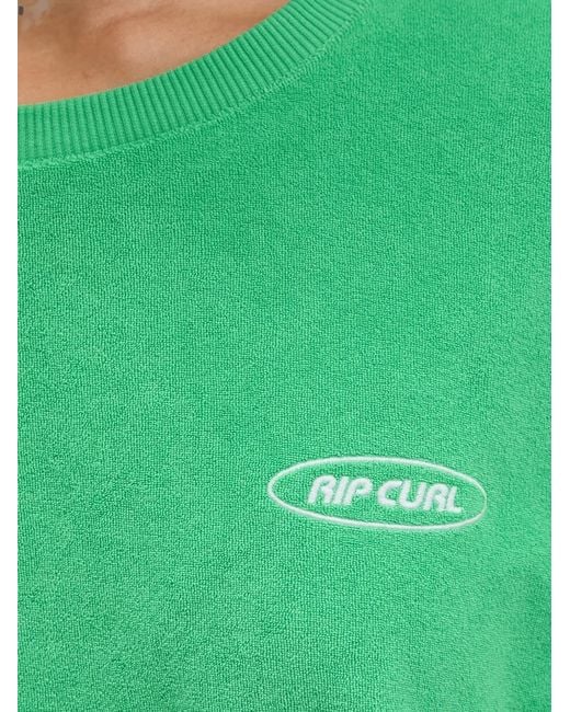 Rip Curl Green High Tide Logo-Embroidered Side-Stripe Sweatshirt