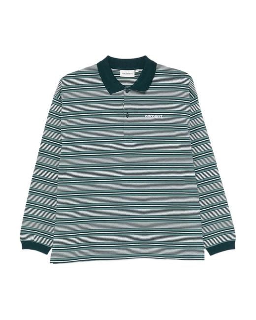 Carhartt Blue Striped Polo Top