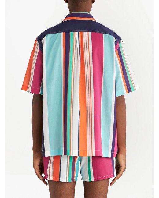 Etro Pink Vertical-Stripe Shirt for men
