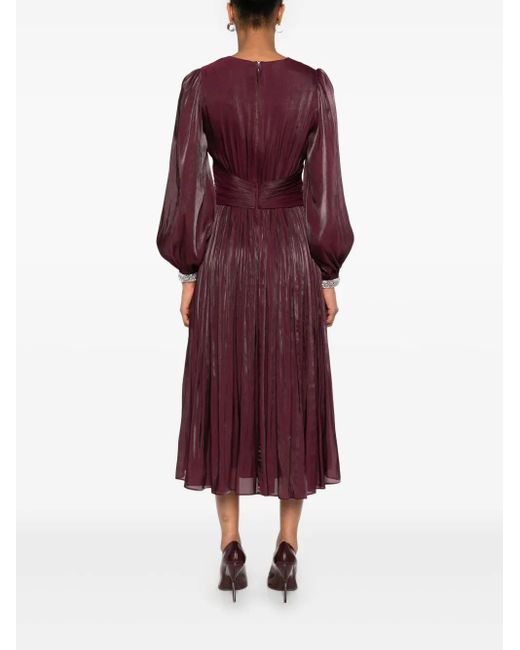 Vestido midi plisado Nissa de color Purple