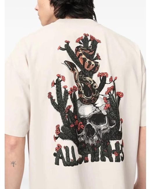 AllSaints Natural Cacti Graphic-Print T-Shirt for men