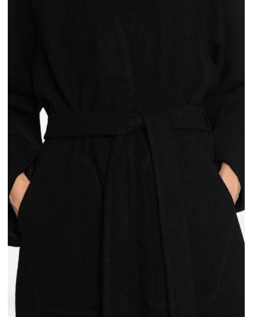 Rick Owens Black Belted Oversized Coat