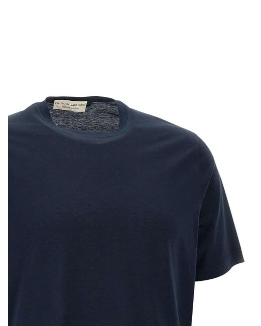 FILIPPO DE LAURENTIIS T-Shirt aus Baumwolle in Blue für Herren