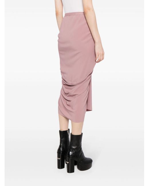 Rick Owens Pink Wrap Silk-blend Skirt