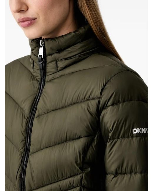 DKNY Black Quilted Hooded Jacket