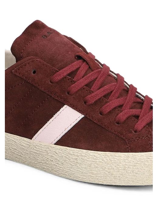 Date Brown Hill Low Block Suede Panelled Sneakers