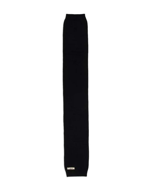 Moschino Black Logo-Detail Scarf