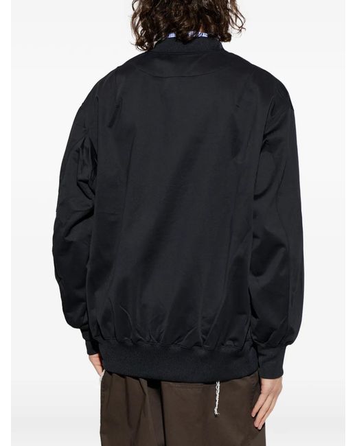 Comme des Garçons Blue Zip-Pocket V-Neck Sweater for men