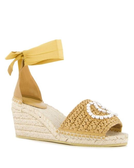 Gucci Metallic Gg-Embellished Interwoven Espadrilles