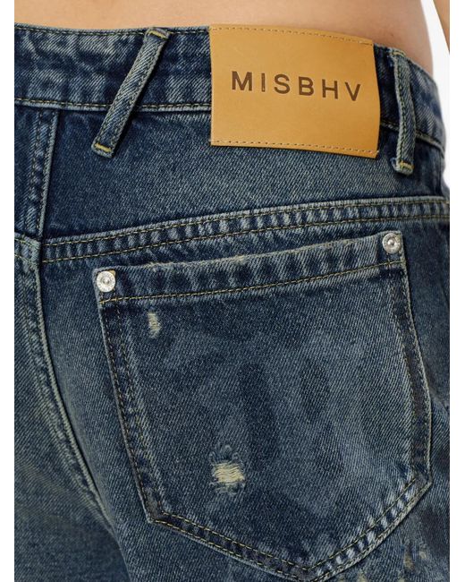 M I S B H V Blue Laser Tagged Distressed Denim Jeans
