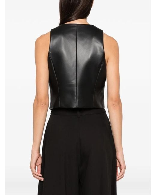 Imperial Black Button-Fastening V-Neck Gilet