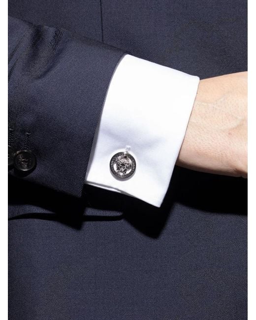 Versace Metallic Medusa Head Round-Shape Cufflinks for men