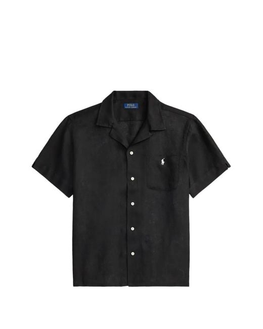 Polo Ralph Lauren Black Logo-Embroidered Shirt for men
