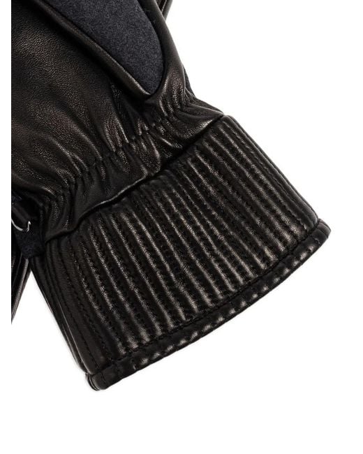 Giorgio Armani Blue Logo-Patch Gloves for men