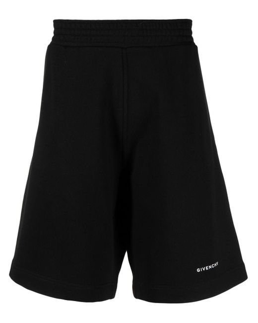 Givenchy Black Logo-print Track Shorts for men