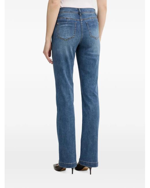 Morgan Blue Button-Pocket Flared Jeans
